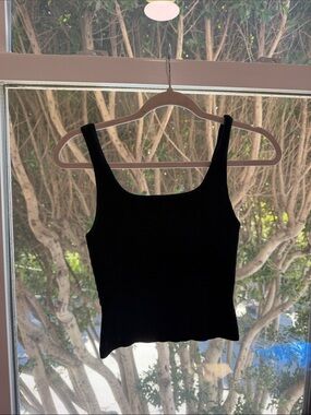 Aritzia Sculpt Knit Squareneck Tank Top - Navy